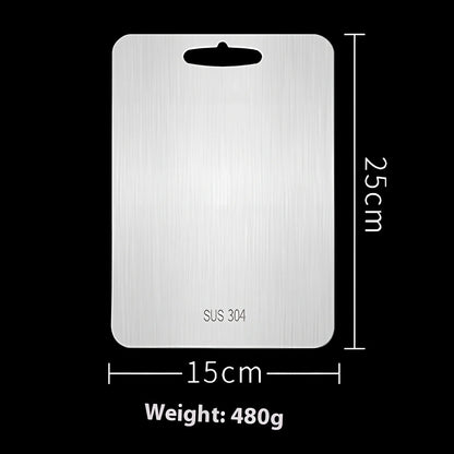304 stainless steel cutting board, 30x46cm size with 2mm thickness, smooth hygienic surface for kitchen use