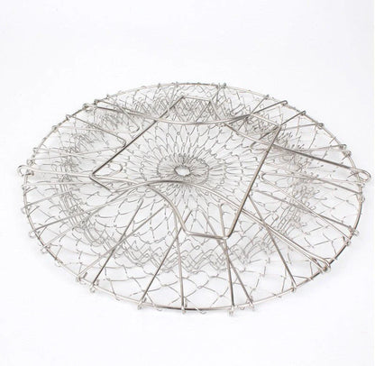 Stainless steel foldable deep fry basket for kitchen use