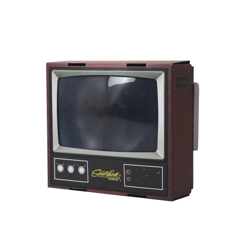 Vintage-styled cardboard TV mobile phone screen magnifier in black