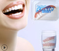 Professional smile veneers for bad teeth correction with press-on fit and compact carrying case