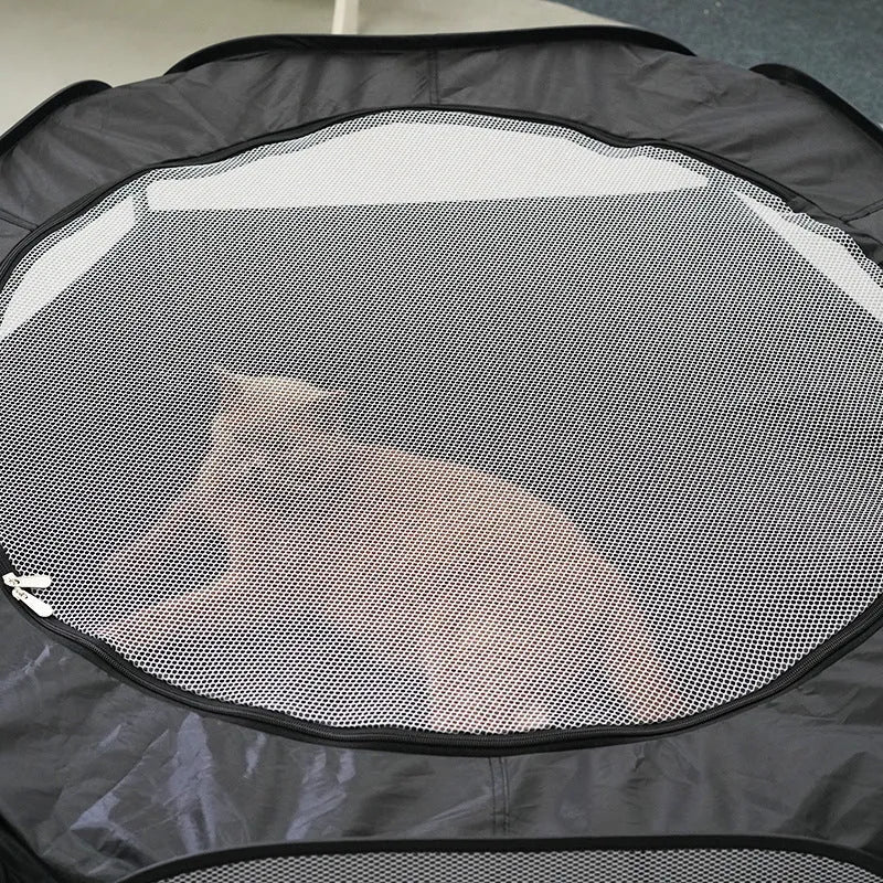 Grey foldable 30cm cat tunnel made of polyester, shown with a tent section and tunnel opening for indoor play
