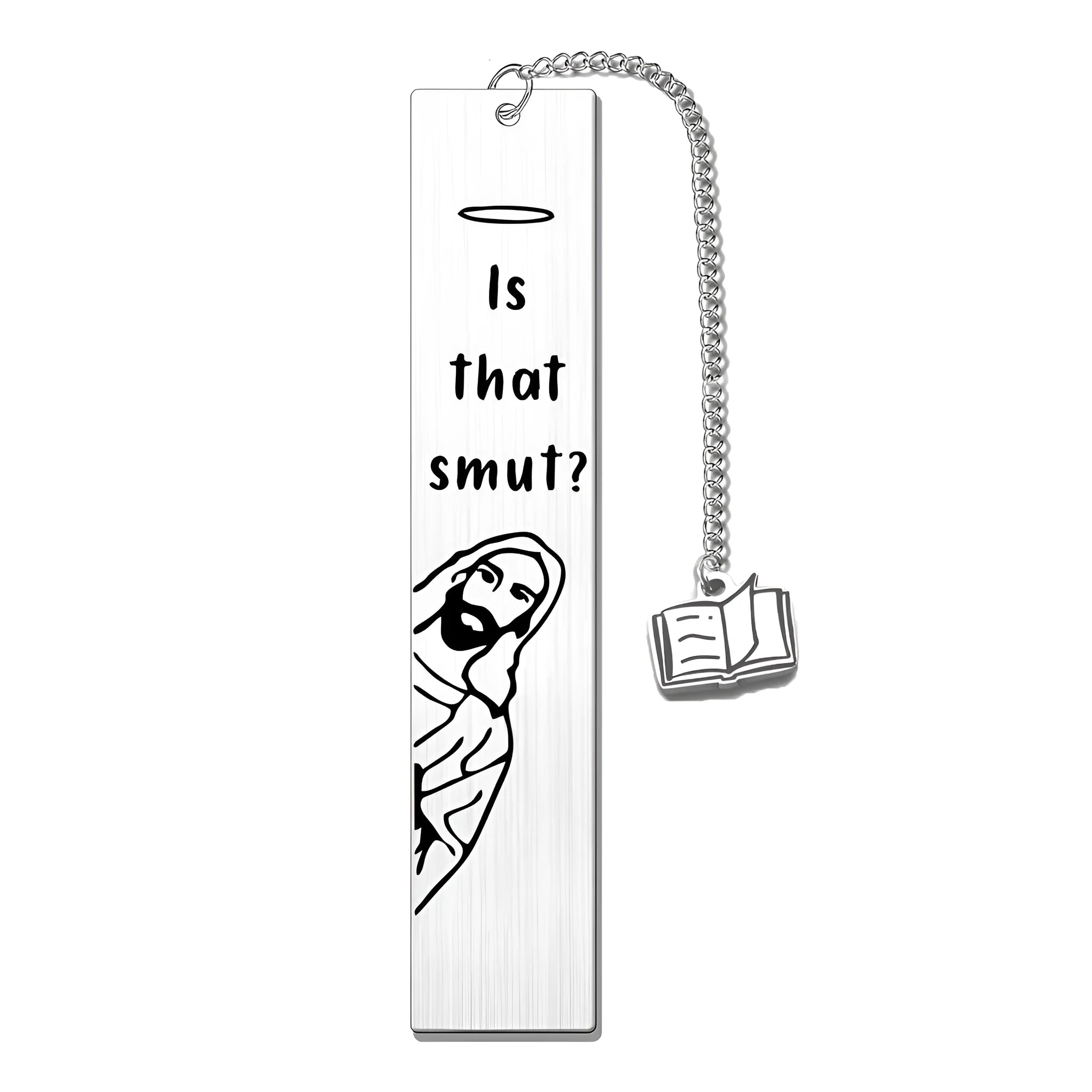 Metal bookmark with stainless steel lettering and tassel design in gift box packaging