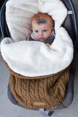 Cozy winter baby stroller sleeping bag with soft, plush lamb cashmere lining and premium cotton wool filling for superior insulation