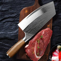 Stainless steel kitchen knife with a long 320mm blade made from 40cr13 steel.