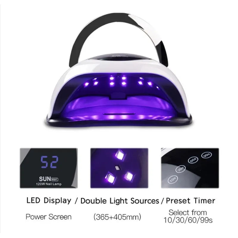 120W induction phototherapy machine BQ5T in white ABS with four plug adaptors on a table