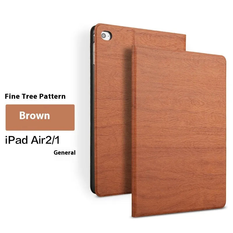 Sapphire blue imitation leather iPad cover with integrated sleep bracket for universal model fit.