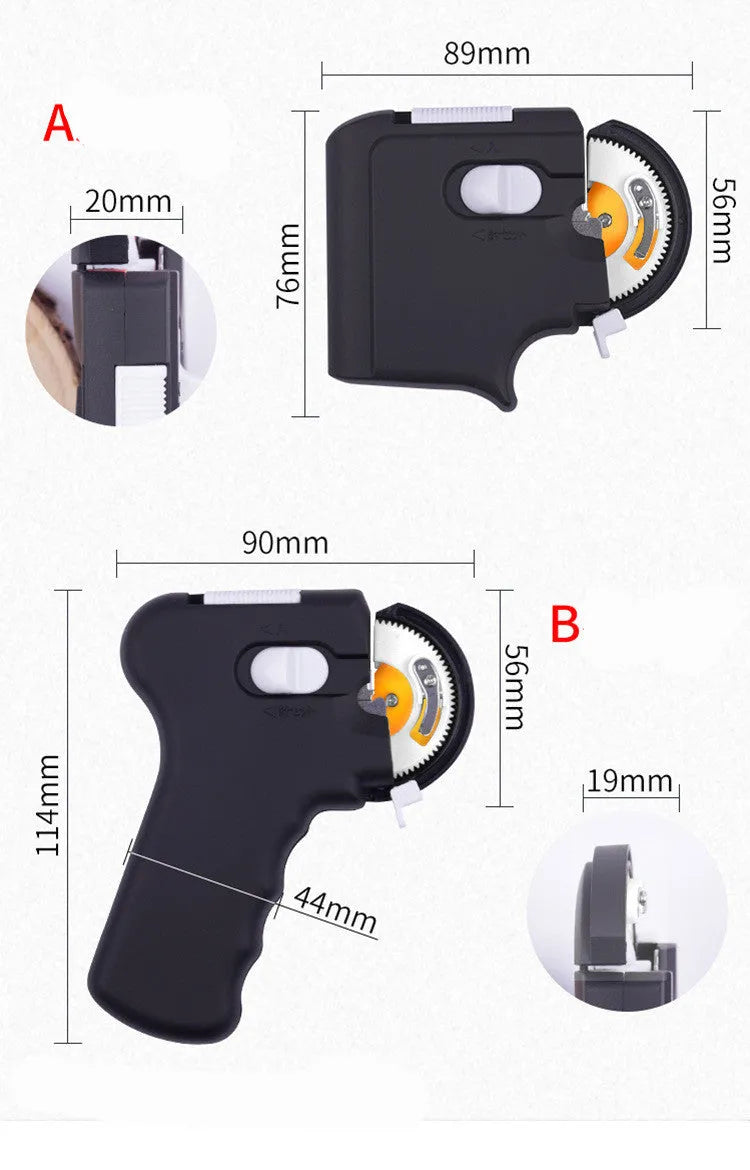 Fully automatic hook tie device knotting artifact in black ABS plastic with short handle