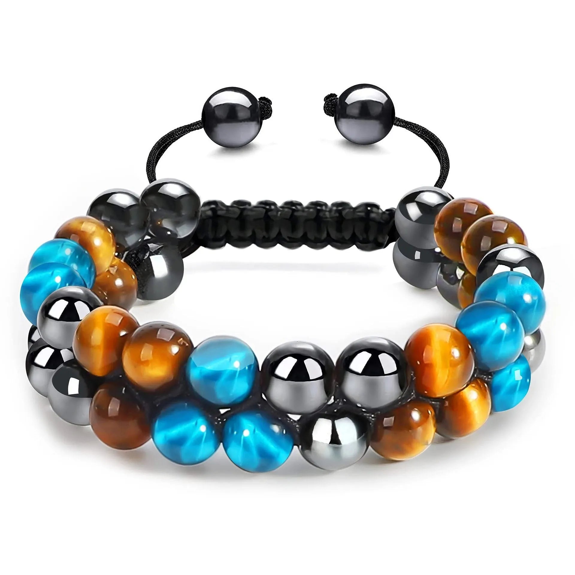 Manually crafted cat's eye bracelet with auspicious elephant elements and alloy construction