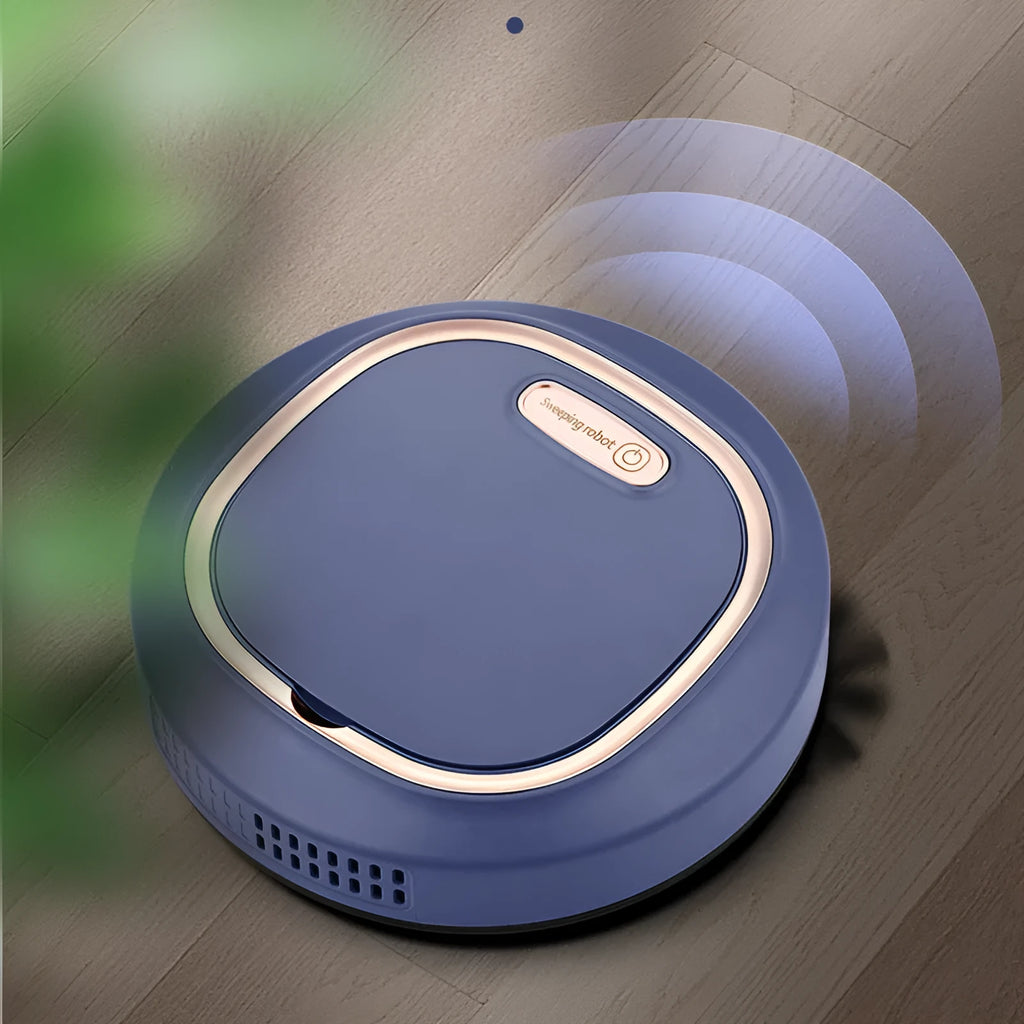 Fashion automatic intelligent sweeping robot vacuum cleaner with remote control, blue or black colour, for home use covering 70-90 sqm