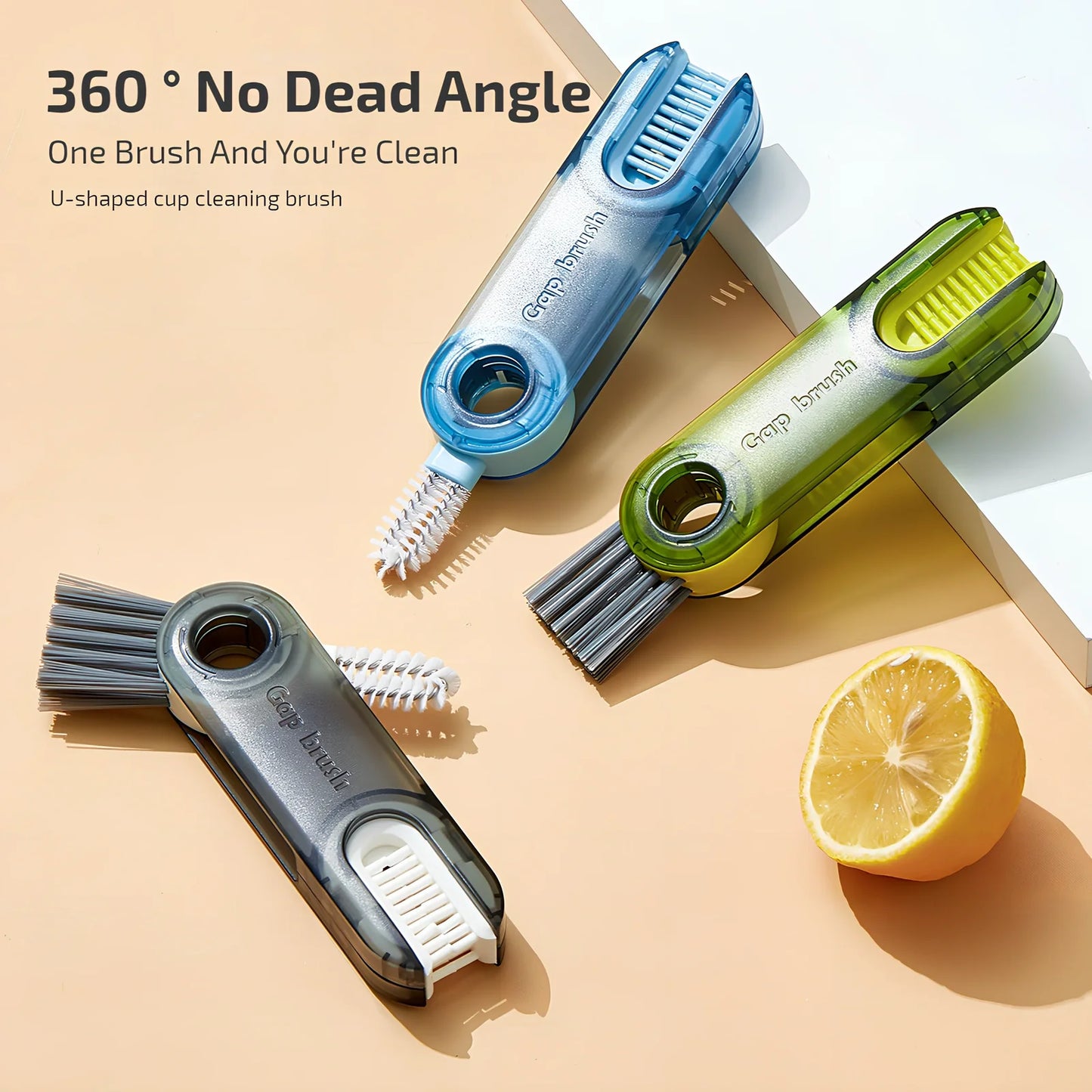 3-in-1 spiral cleaning brush for bottle lids and cup grooves with food-safe materials