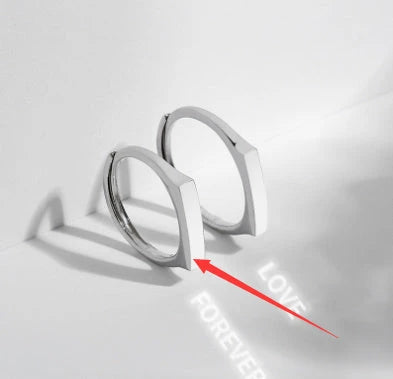 S925 Sterling Silver Love Pattern Rings for couples with adjustable opening