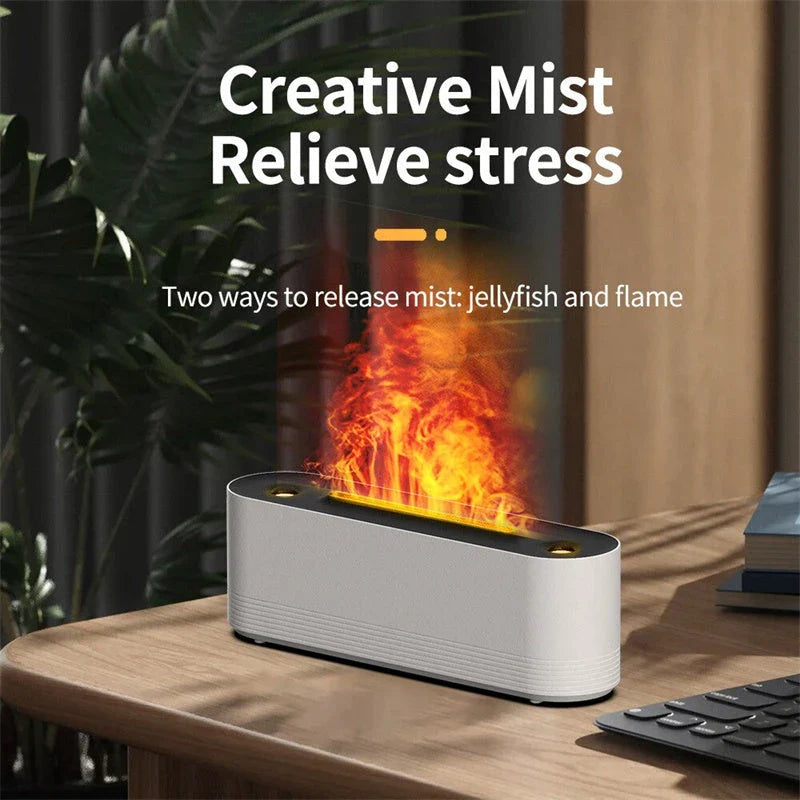 Soothing ultrasonic aroma diffuser with mood lighting, created to enhance relaxation and well-being in home or office settings.