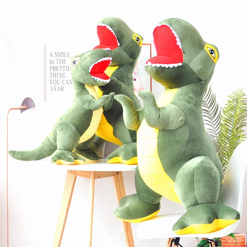 Cartoon Tyrannosaurus plush toy with reversible sequins for kids