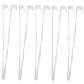 Pack of 10 white PP plastic car window flag pole holder clips.
