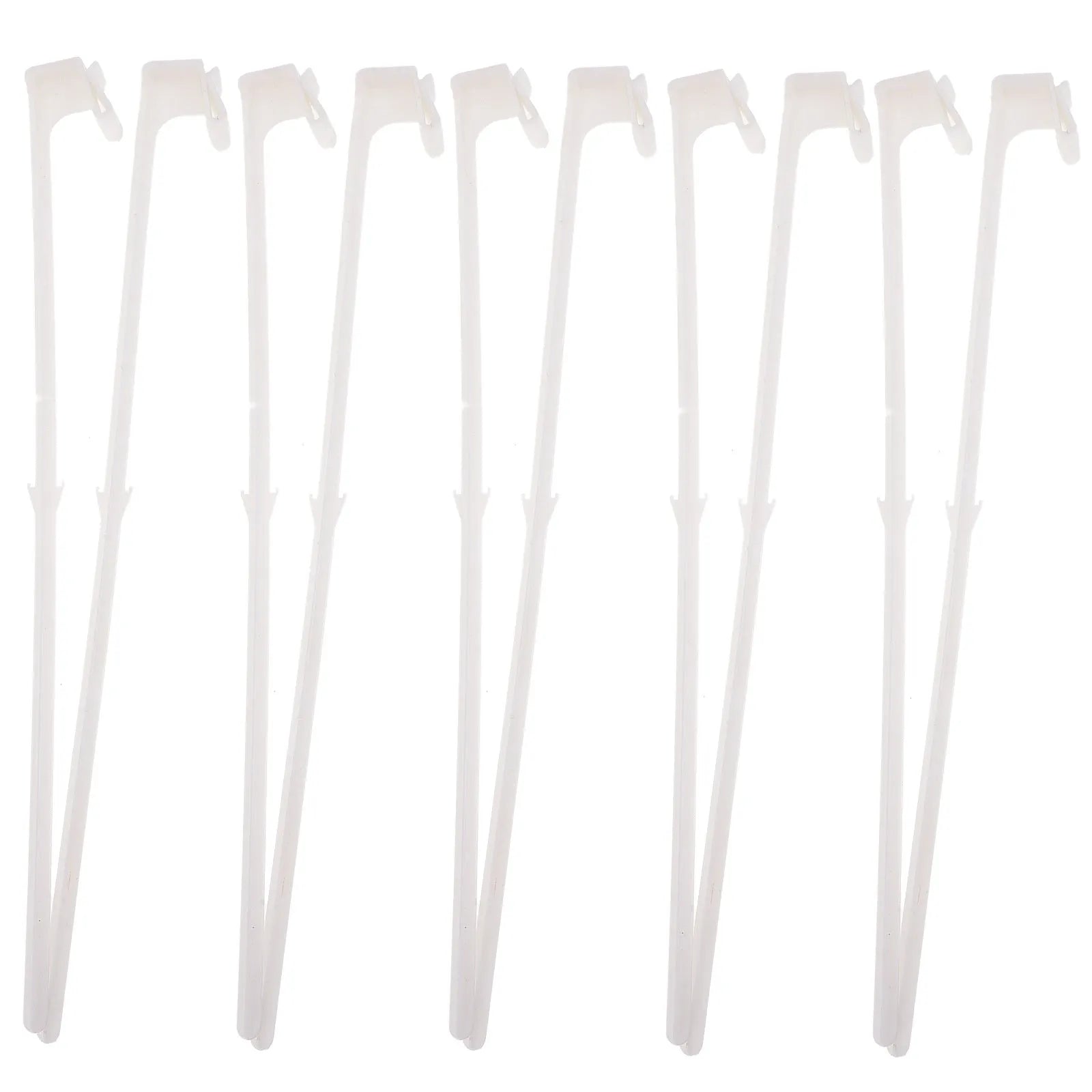 Pack of 10 white PP plastic car window flag pole holder clips.