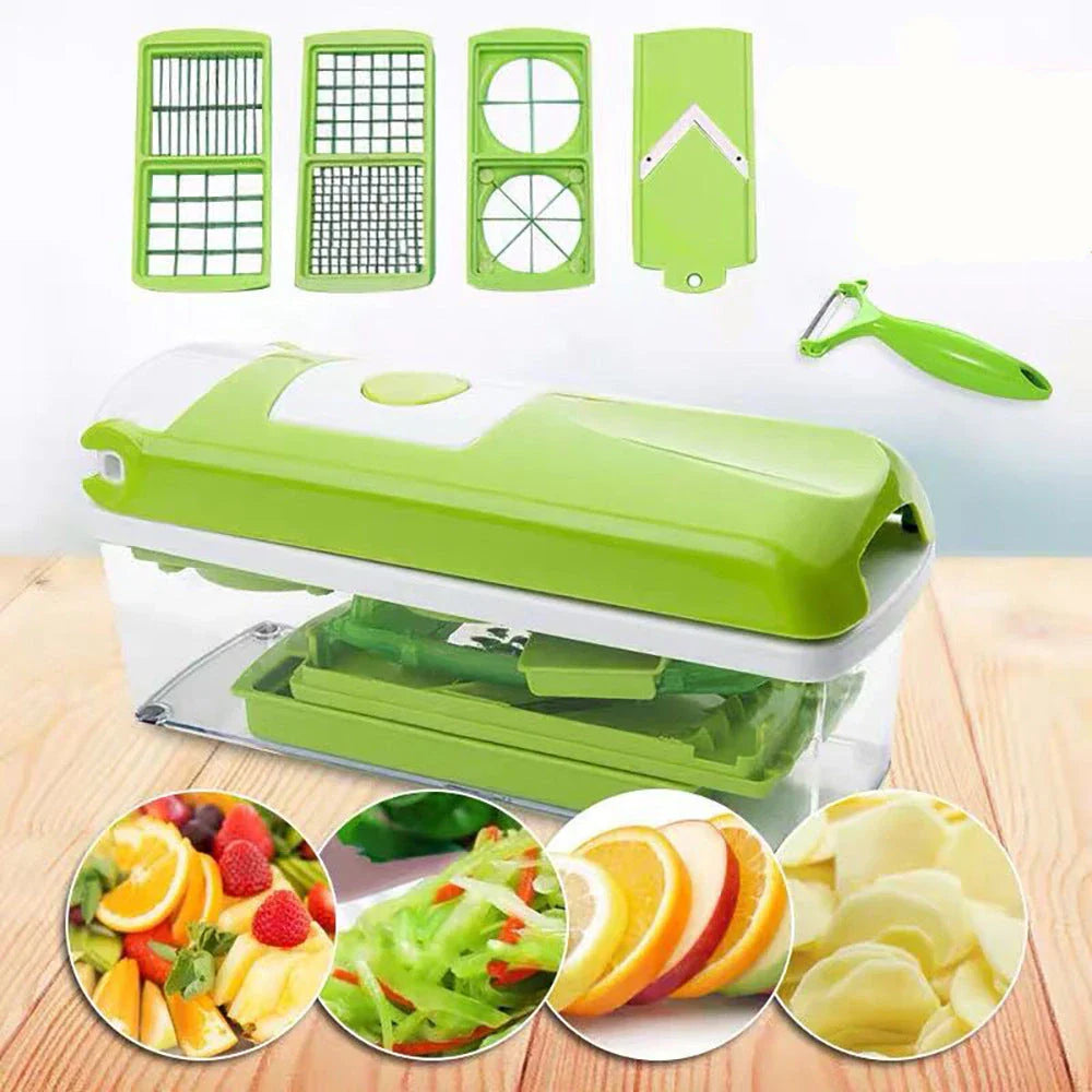 Premium Multifunctional Vegetable Chopper with Sharp Stainless Steel Blades and ABS Plastic Body