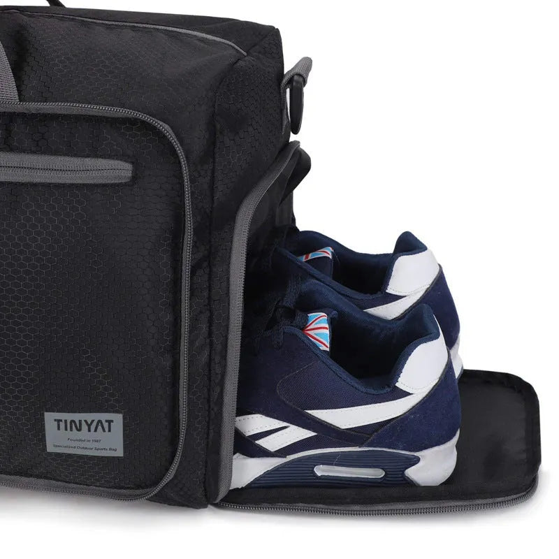 New foldable travel bag single-shoulder large capacity polyester waterproof zipper closure red black grey