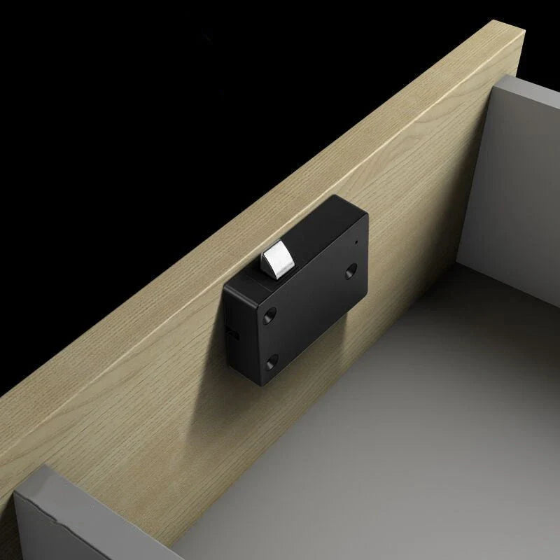 Intelligent electric fingerprint furniture lock for cabinets and drawers in black