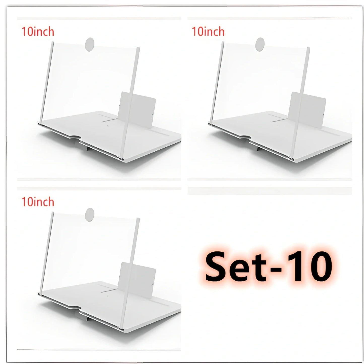 12-inch foldable mobile phone screen magnifier with 3-4x magnification in black colour