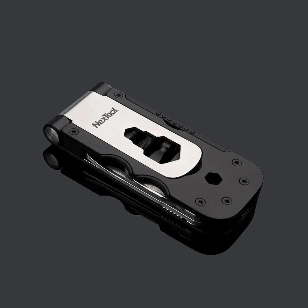 Compact multi-function bicycle tool with magnetic screwdriver sleeve, 2Cr13 stainless steel construction