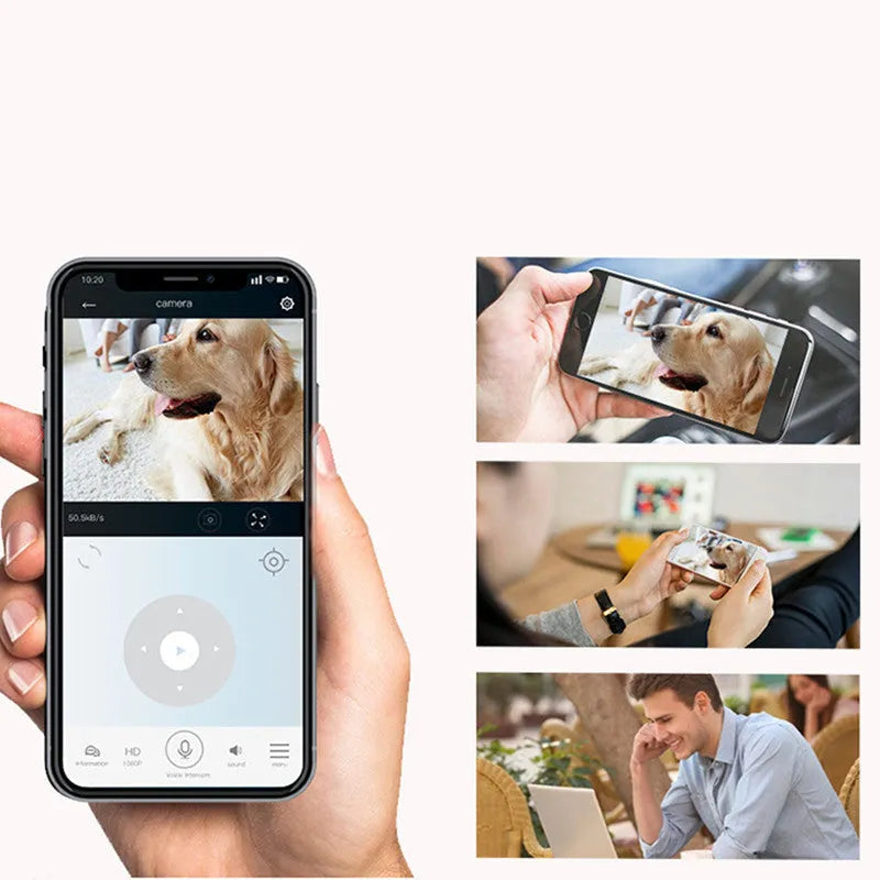 Tuya wireless security camera with pan/tilt, 1080P, infrared night vision, two-way audio