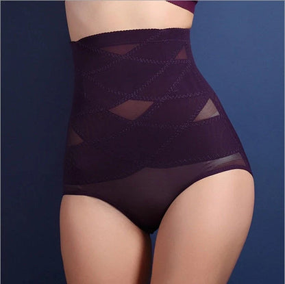 Women's high waist postpartum belly shaping pants in black and beige, sizes S to 4XL