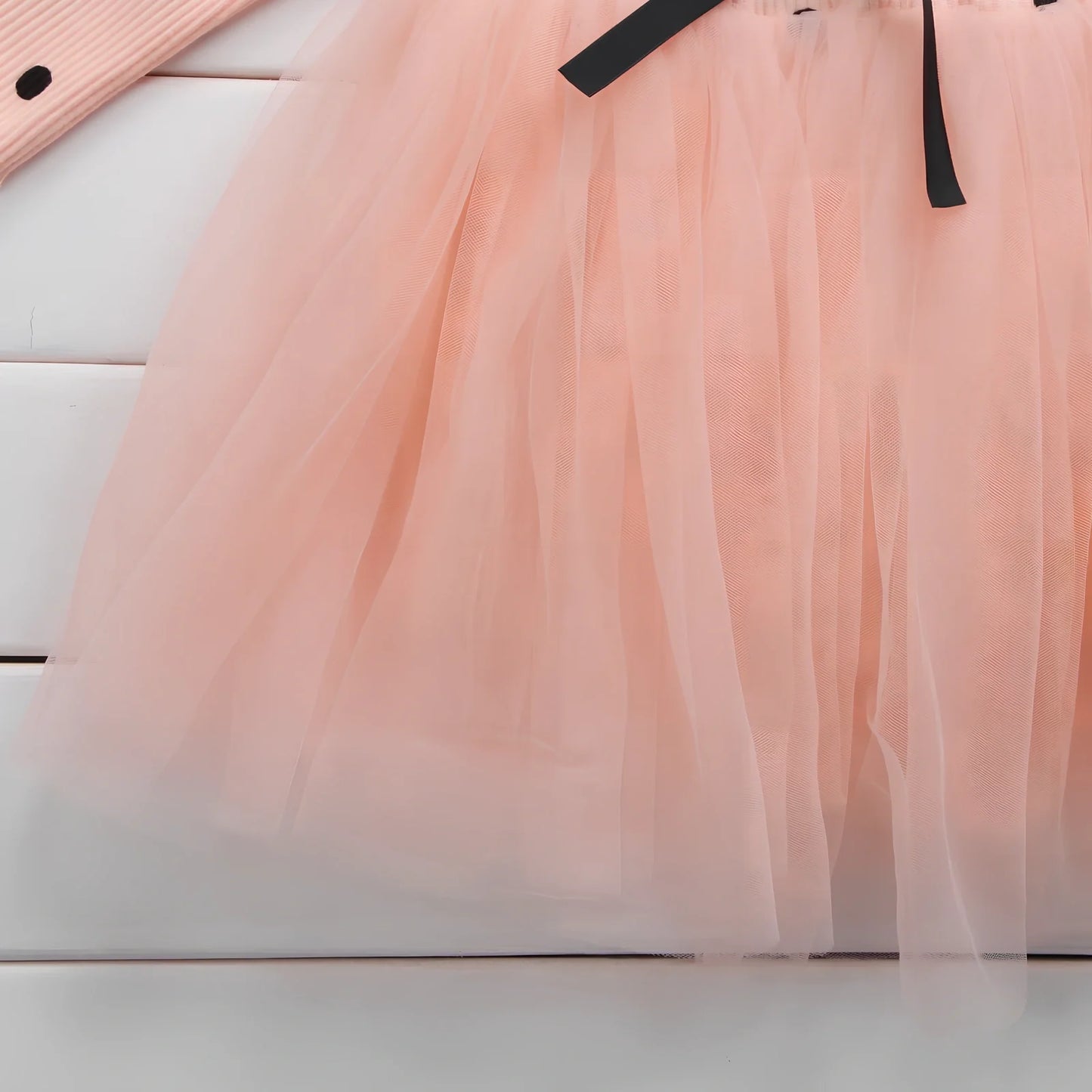 Baby girls long sleeve tutu lace dress in black, pink or white for ages 3-8 years