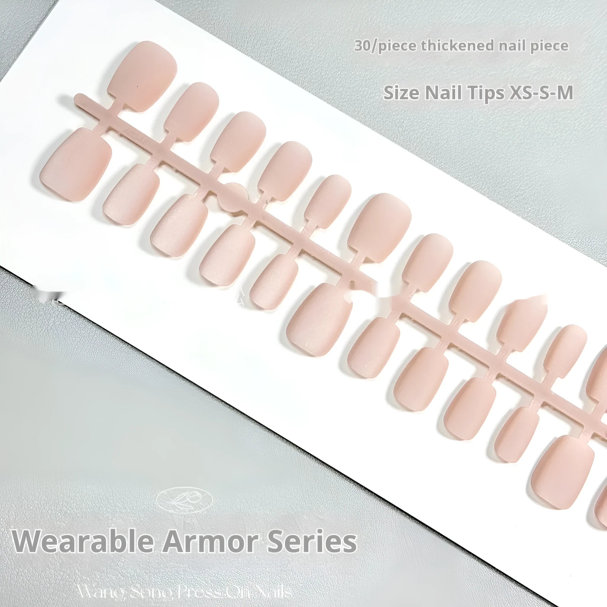 Frosted velvet cats eye effect aurora press on nail set in short ladder sizes XS, S, and M.