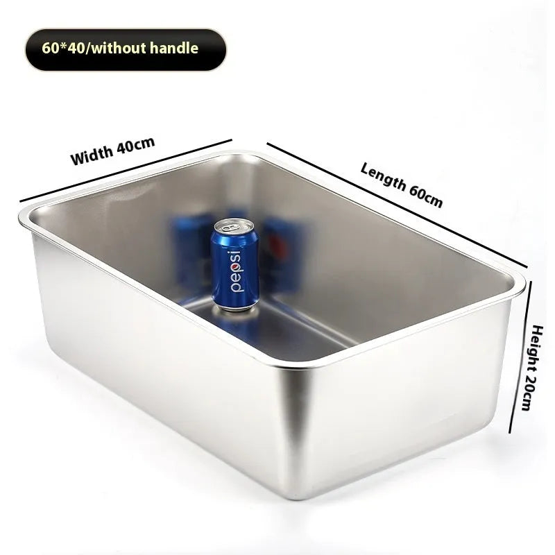 Large stainless steel cat litter box 60x40x20cm with anti-wear and anti-corrosion finish