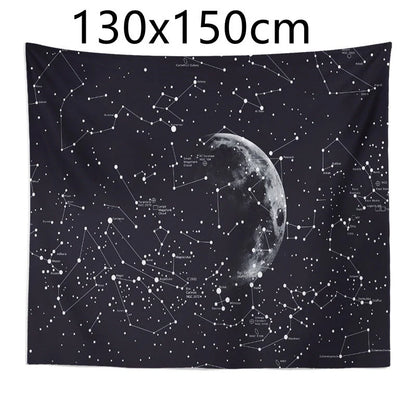Constellation tapestry with moon pattern for bedroom decoration
