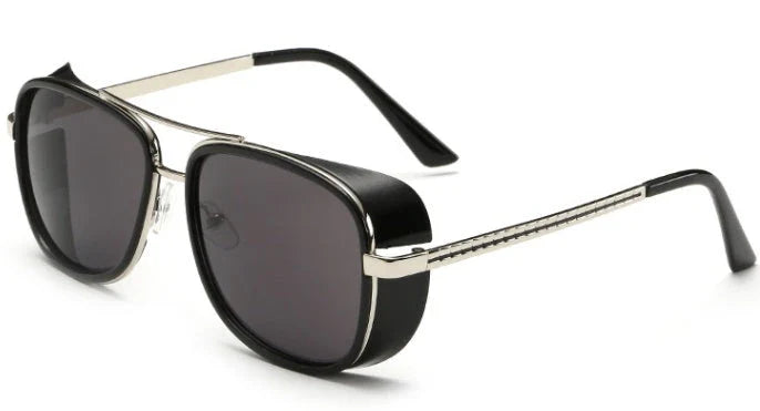 Stylish anti-glare driving sunglasses with retro-inspired design and durable metal and plastic frames