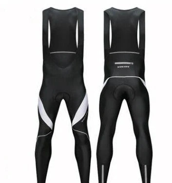 Cycling overall trousers with reinforced knee padding and reflective strips for visibility, available in red or white with sizes from M to XXXL for UK cyclists