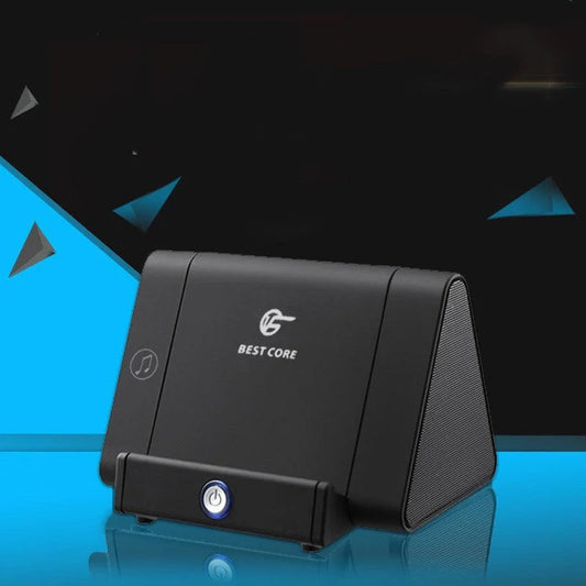 Compact subwoofer in pink, white, blue, and black with automatic induction sound