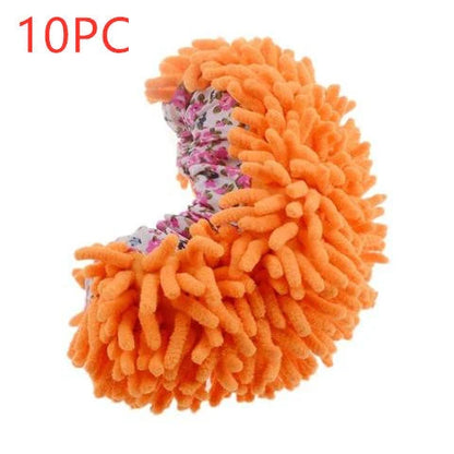 Chenille mop slippers in various colours for easy home cleaning