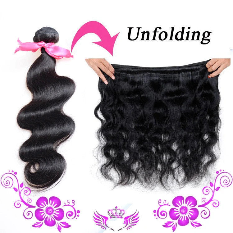 Premium Peruvian Virgin Body Wave Human Hair Extensions for a natural, voluminous look