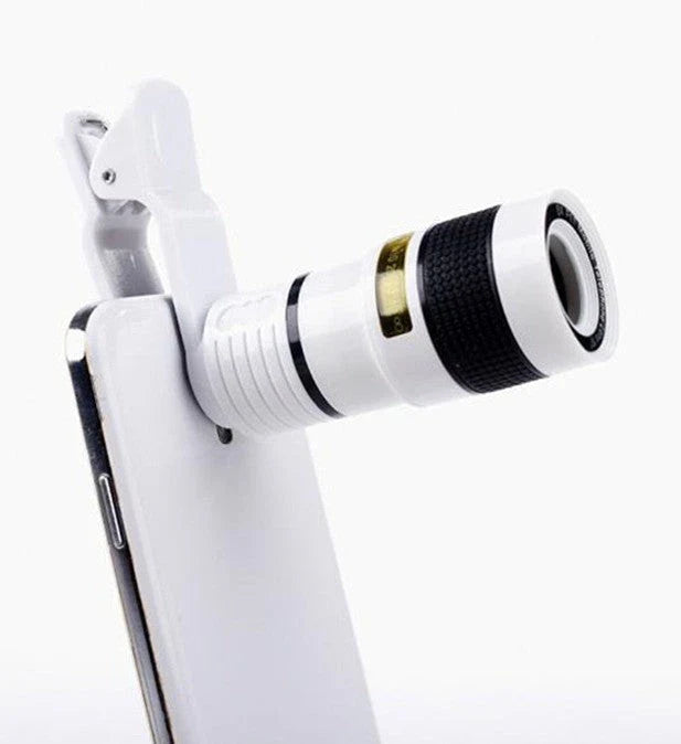 A powerful smartphone telescope lens with a clip-on design, providing a 12x zoom for enhanced mobile photography