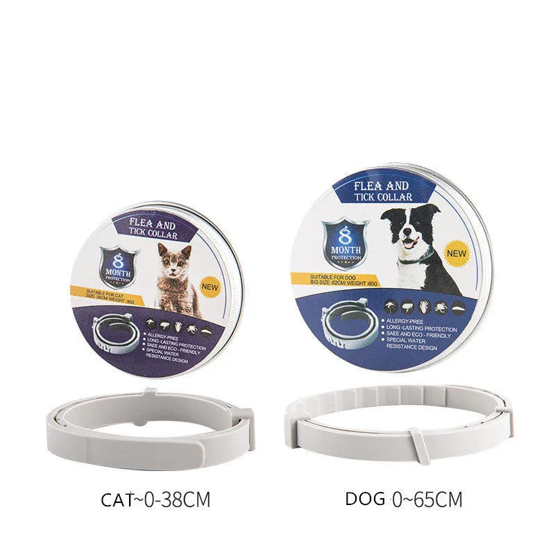 Pet anti-mosquito collar for cats and dogs – adjustable, waterproof, natural plant extract insect repellent