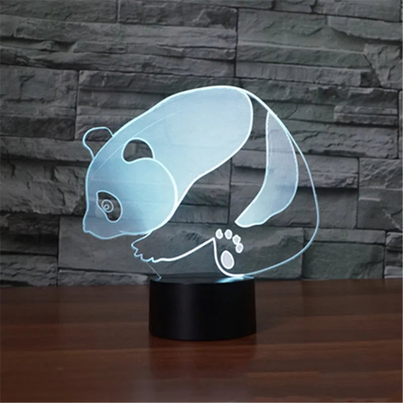 3D acrylic lamp with remote control, touch switch, USB powered, black, 183 mm wide