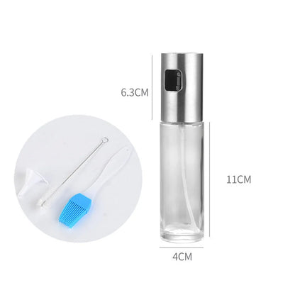 Stainless steel kitchen oil spray bottle with scale for precise cooking