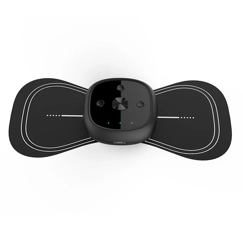 YSL-208 shoulder massager with remote control showing five massage technique options