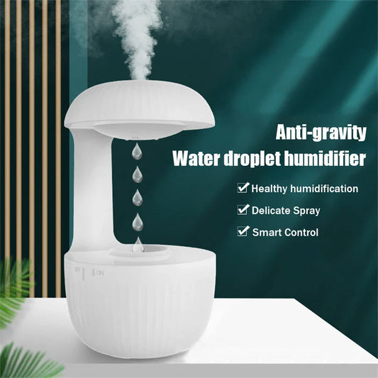 Anti-Gravity Air Humidifier with Levitating Water Drops - Innovative Design, Ultrasonic Mist, Compact and Portable