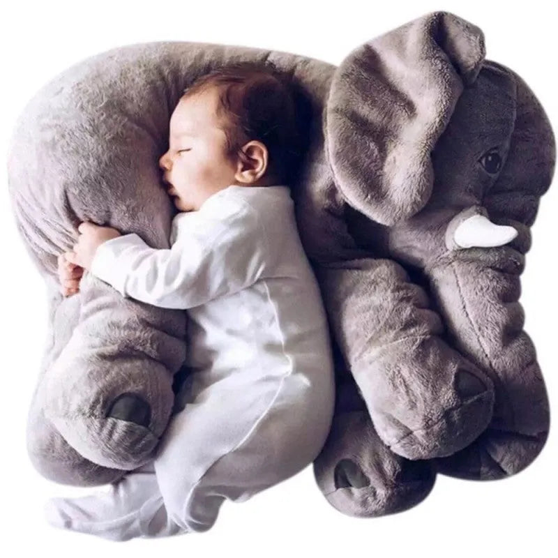 Elephant Doll Pillow Baby Comfort Sleep Plush Toy with PP Cotton Filling Machine Washable Short Plush 60cm and 40cm Sizes Gray Blue Pink Yellow Purple Small or Large Blanket Option