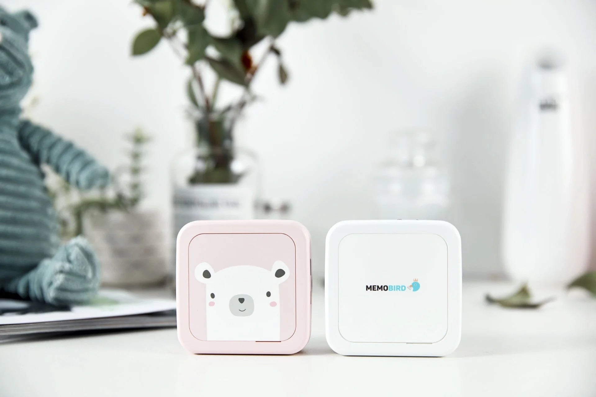 Compact Thermal Pocket Portable Bluetooth Printer with white and pink options