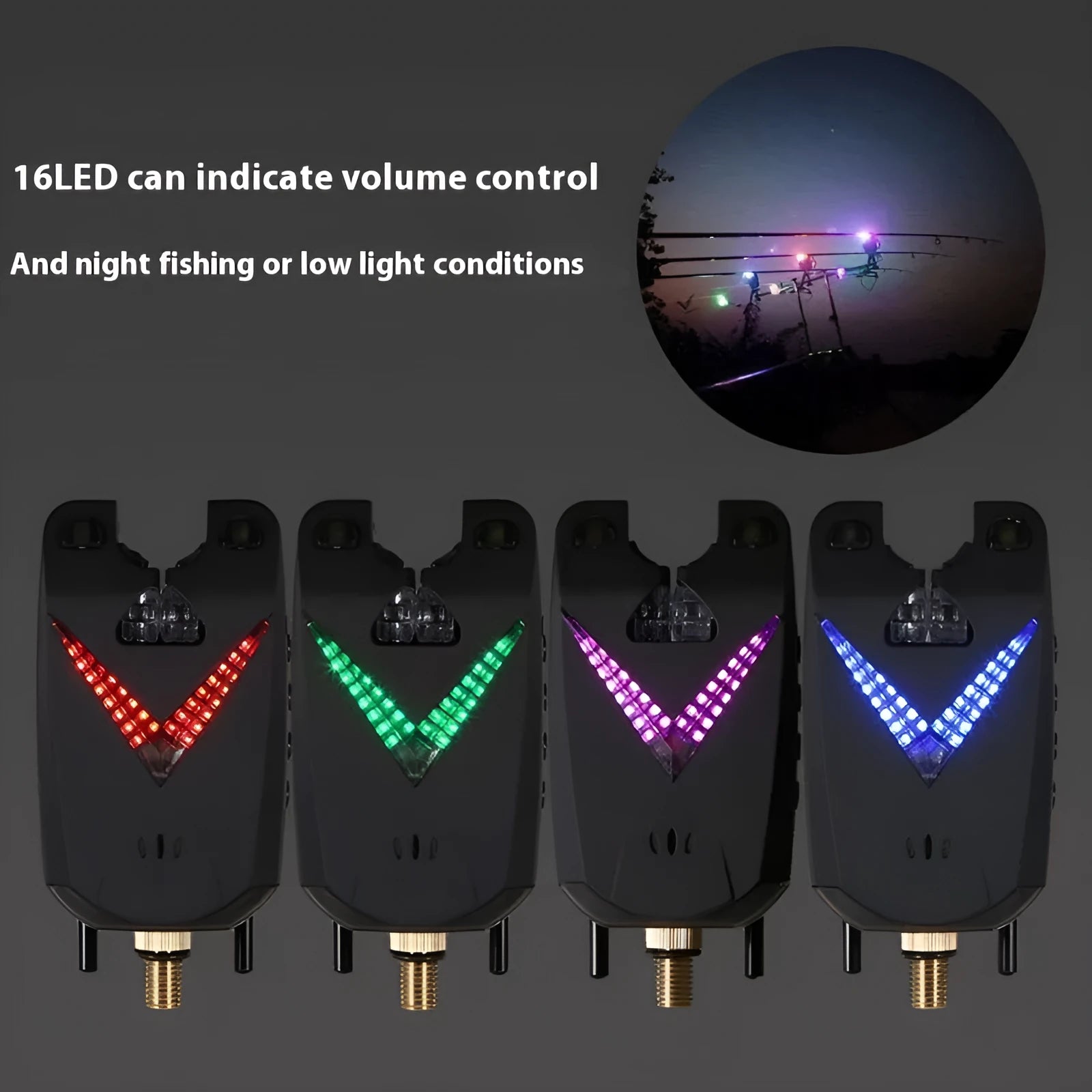 Wireless fishing electronic bite alarm with ABS plastic housing for multi-rod monitoring