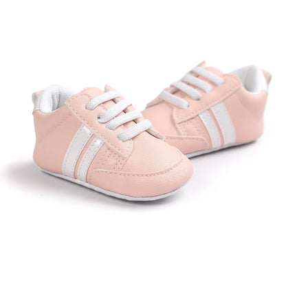 Infant PU leather moccasins with non-slip soles, sizes 11-13.5cm