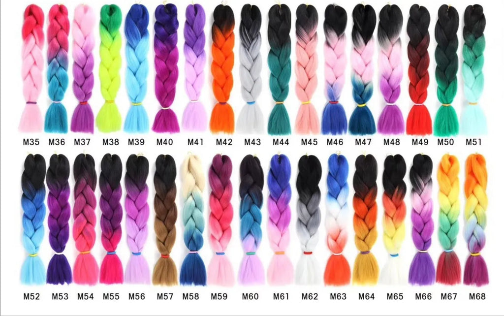 24-inch ombre synthetic braiding hair extensions in pre-stretched Yaki texture, 100g pack for long braids