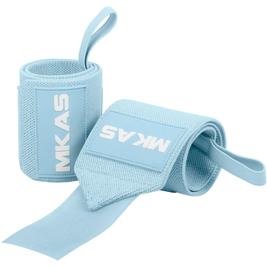 Power lifting elastic wrist bandage with stripe winding design in multiple colours for bench press and fitness training