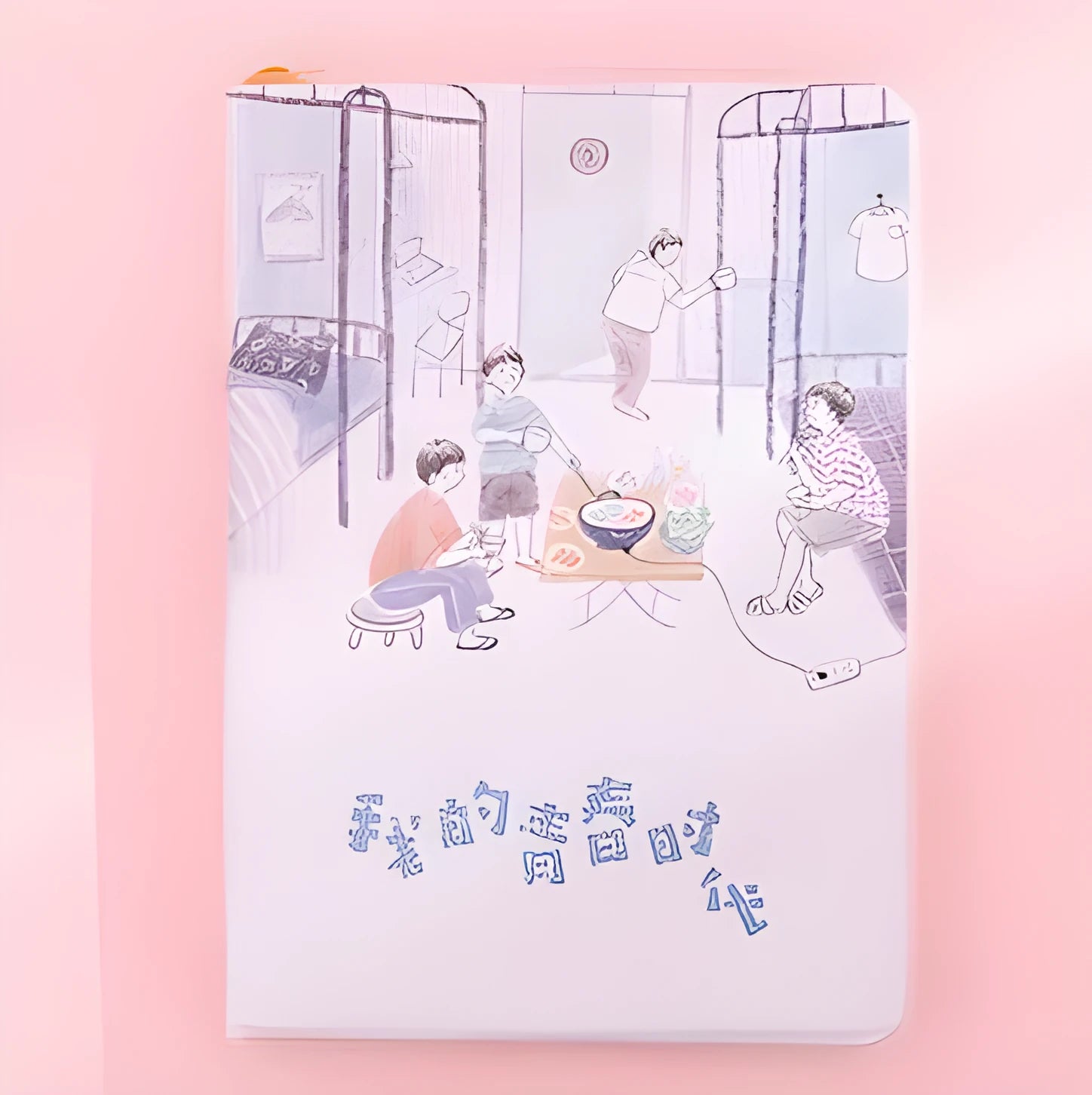 Colour page button notebook with Cherry Blossom design, PU cover, and button closure, 11cm by 15cm