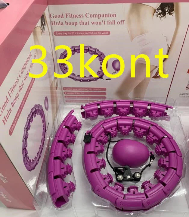 Magic Smart Hoop - Adjustable fitness hoop with massage features in pink, blue, and purple