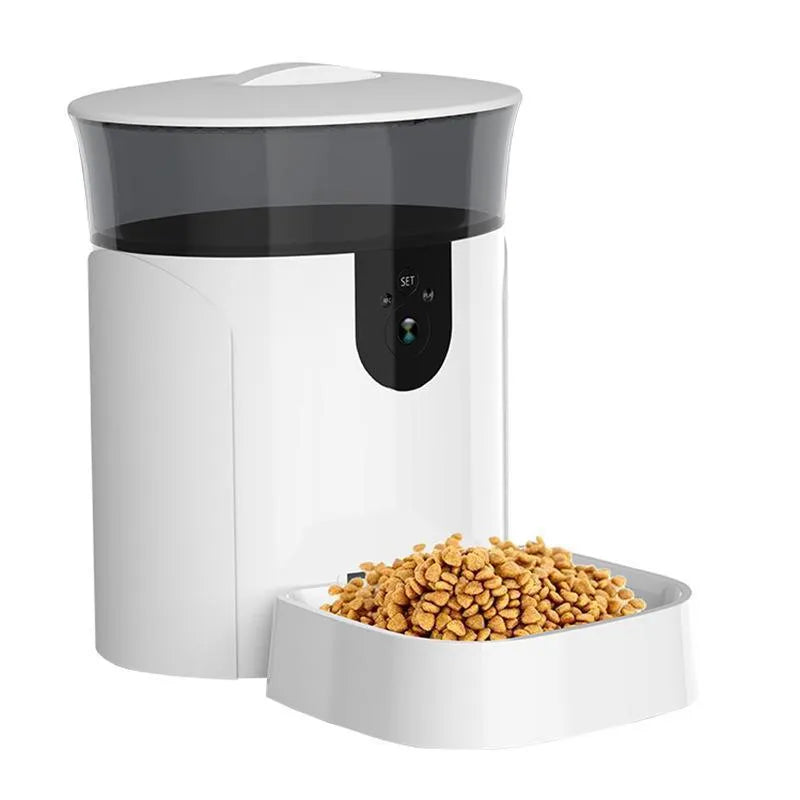 BL7 WIFI smart pet automatic feeder with 6L grain bucket and black casing